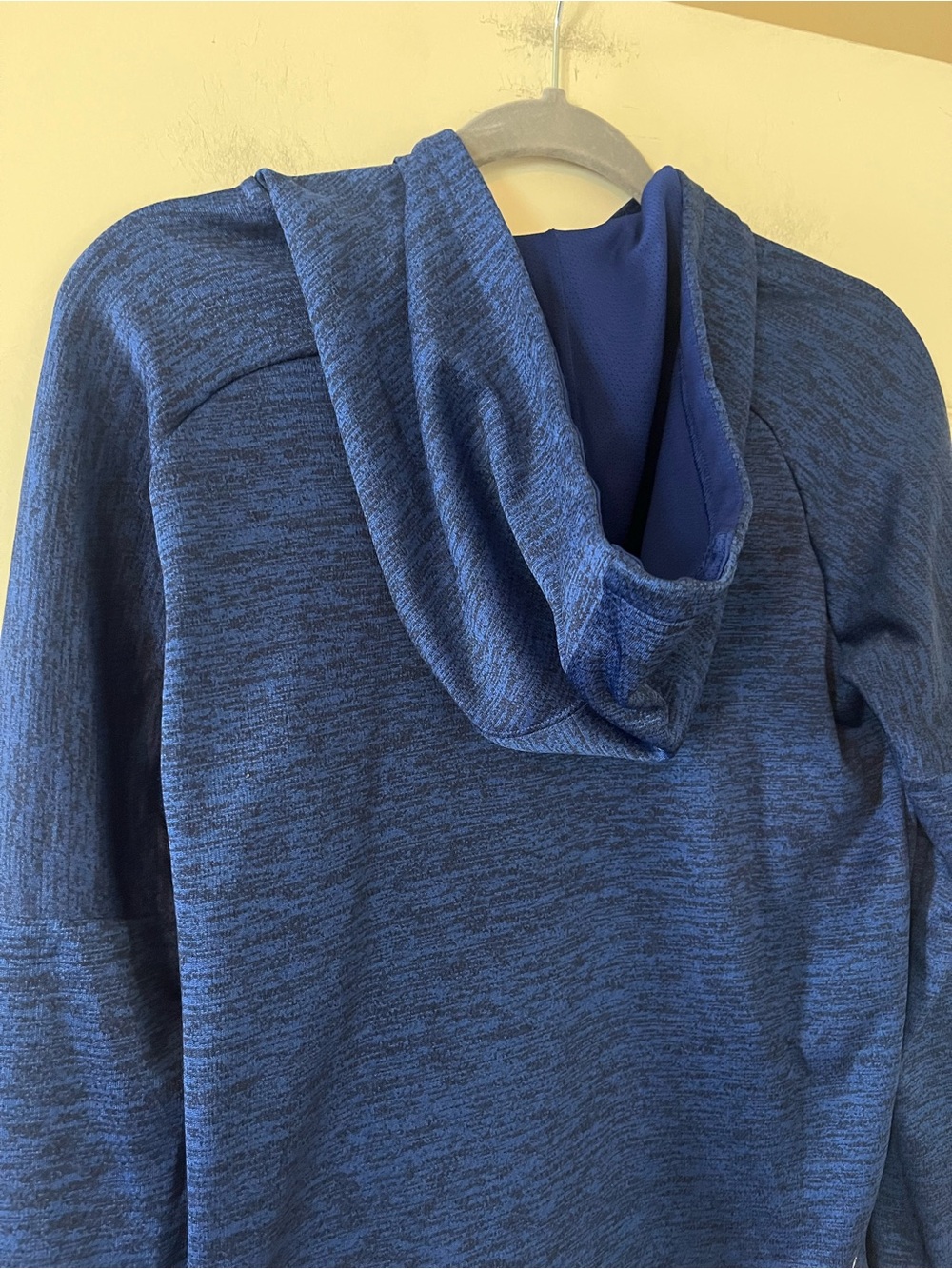 adidas Unisex Blue Hooded Logo Sweatshirt Finger Holes Long Sleeve Size Medium - Picture 16 of 16